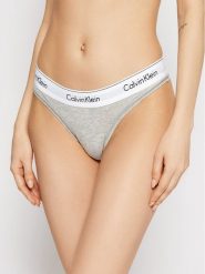 Calvin Klein Underwear Stringi 0000F3786E Szary. Szare stringi damskie Calvin Klein Underwear, l, bez wzorów, z bawełny. Za 59.99 zł.