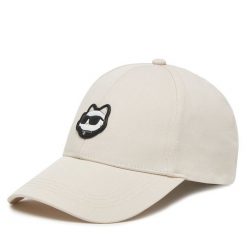Czapka z daszkiem KARL LAGERFELD. Brązowe czapki z daszkiem damskie Karl Lagerfeld, bez wzorów. Za 209.99 zł.