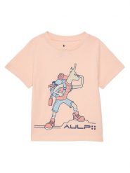 Aulp T-Shirt Timon Koralowy Regular Fit. Pomarańczowe koszulki dziewczęce Aulp, bez wzorów, z bawełny, bez ramiączek. Za 69.99 zł.