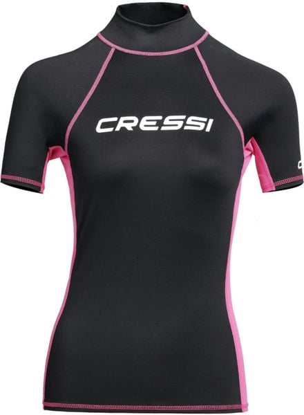 Koszulka do pływania damska Cressi Rash Guard S/SL. Czarne bluzki sportowe damskie CRESSI, na lato, m, bez wzorów, z materiału, bez ramiączek. Za 175.00 zł.