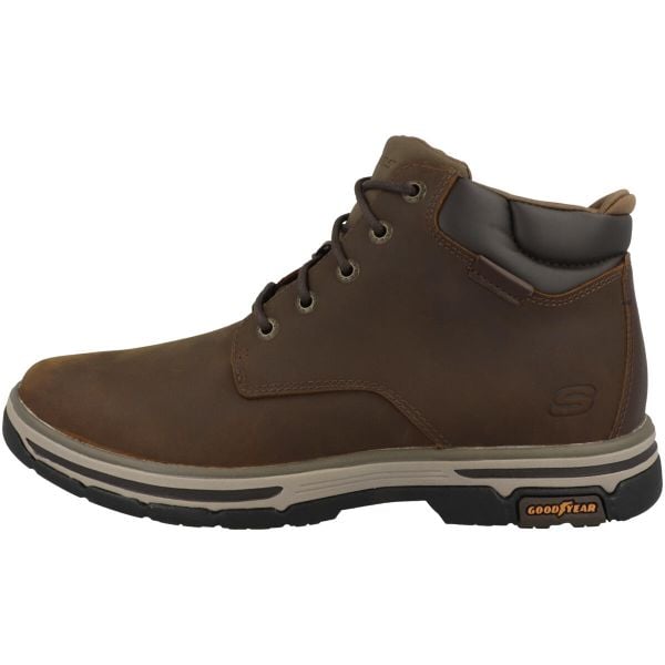 Buty Skechers Segment 2.0 Brogden Marron. Brązowe buty wizytowe męskie Skechers, na zimę, z gumy, bez zapięcia. Za 409.99 zł.