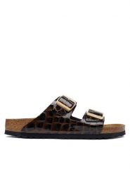 Birkenstock Klapki Arizona 1032864 Czarny. Czarne klapki damskie Birkenstock, bez wzorów, z lakierowanej skóry, bez obcasa. Za 674.99 zł.