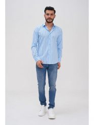 Basics & More Koszula - Regular fit - w kolorze błękitnym rozmiar: XL. Niebieskie koszule męskie Basics & More, xl, bez wzorów, z bawełny, bez kołnierzyka, bez ramiączek. Za 136.13 zł.