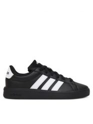 Adidas Sneakersy Grand Court 3.0 KJ4367 Czarny. Czarne buty sportowe dziewczęce Adidas, bez wzorów, ze skóry, bez zapięcia. Za 169.99 zł.