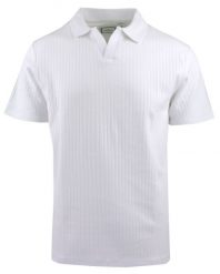 Dzianinowa Koszulka Polo - Dekolt Bez Guzików - Brave Soul - Biała. Białe koszulki polo męskie Brave Soul, l, bez wzorów, z bawełny, bez ramiączek. Za 99.00 zł.