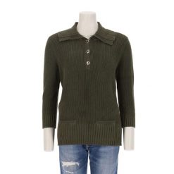 Second life - Sweter damski w kolorze khaki - Stan bardzo dobry. Zielone swetry klasyczne damskie Ralph Lauren, bez kołnierzyka. Za 127.76 zł.