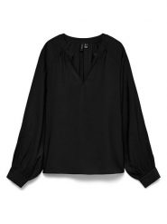 Vero Moda Bluzka w kolorze czarnym rozmiar: L. Czarne bluzki damskie Vero Moda, l, bez wzorów, bez kołnierzyka, bez ramiączek. Za 109.95 zł.