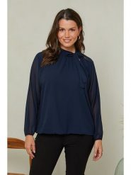 Curvy Lady Bluzka w kolorze granatowym rozmiar: 48/50. Niebieskie bluzki damskie Curvy Lady, bez wzorów, klasyczne, bez kołnierzyka, bez ramiączek. Za 104.39 zł.