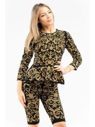 Moschino Bluzka w kolorze żółto-czarnym rozmiar: 44. Czarne bluzki damskie MOSCHINO, bez wzorów, bez kołnierzyka, bez ramiączek. Za 410.94 zł.