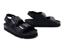DR. BRINKMANN 710165-01 schwarz, sandały damskie. Czarne sandały damskie Dr. Brinkmann, bez wzorów, bez obcasa. Za 211.92 zł.