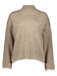 More & More Sweter w kolorze beżowym rozmiar: 34. Brązowe golfy damskie MORE & MORE, bez wzorów, bez ramiączek. Za 143.90 zł.