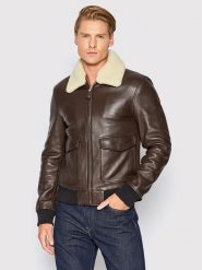 Serge Pariente Kurtka skórzana Style 18 Brązowy Regular Fit. Brązowe kurtki męskie Serge Pariente, l, bez wzorów, ze skóry, bez kaptura. W wyprzedaży za 1,439.00 zł.
