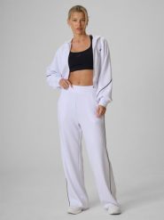 4F Spodnie kibica z szerokimi nogawkami damskie - białe S. Białe spodnie dresowe damskie 4f, l, bez wzorów, z dresówki. Za 159.99 zł.