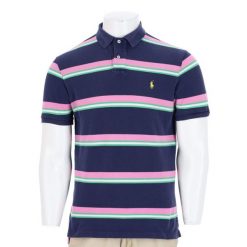 Polo Ralph Lauren koszulka męska z krótkim rękawem. Czerwone koszulki polo męskie Ralph Lauren, l, bez wzorów, z materiału, bez ramiączek. Za 127.76 zł.
