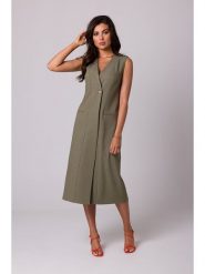 Be Wear Sukienka w kolorze oliwkowym rozmiar: M. Brązowe sukienki damskie Be Wear, na co dzień, m, bez wzorów, bez kołnierzyka, bez ramiączek, midi, proste. Za 148.96 zł.