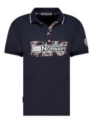 Geographical Norway Koszulka polo w kolorze granatowym rozmiar: XL. Niebieskie bluzki damskie Geographical Norway, xl, bez wzorów, z bawełny, bez kołnierzyka, bez ramiączek. Za 83.62 zł.