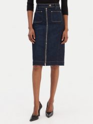 Guess Spódnica jeansowa W6RD0U D6881 Granatowy Regular Fit. Niebieskie spódniczki damskie Guess, z aplikacjami, z bawełny. Za 435.00 zł.