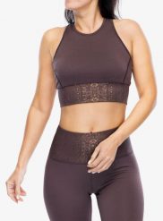 Top damski Super.natural Arabesque Lf Top. Brązowe topy sportowe damskie Super.natural, m, bez wzorów, z gumy, bez ramiączek. Za 180.29 zł.