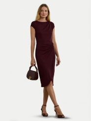 LAUREN RALPH LAUREN Sukienka koktajlowa 250951402001 Bordowy Slim Fit. Czerwone sukienki damskie Lauren Ralph Lauren, bez wzorów, z syntetyku, wizytowe, bez kołnierzyka, bez ramiączek. Za 619.99 zł.