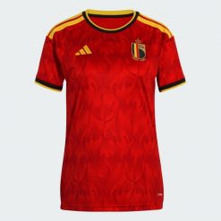 Koszulka podstawowa Belgia 26. Czerwone bluzki sportowe damskie Adidas, xs, z materiału, bez kołnierzyka, bez ramiączek. Za 439.00 zł.