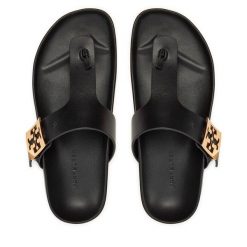 Japonki Tory Burch. Czarne klapki damskie Tory Burch, bez wzorów, bez obcasa. Za 1,219.00 zł.