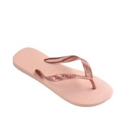 Klapki Havaianas Model 4137428 Kolor Nago. Czerwone klapki damskie Havaianas, bez wzorów, z gumy, bez obcasa. Za 106.35 zł.