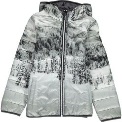 Dwustronna kurtka zimowa w kolorze szarym. Szare kurtki i płaszcze chłopięce CMP Kids, na zimę, bez wzorów, z syntetyku, bez kaptura. W wyprzedaży za 205.95 zł.