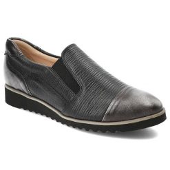 Czarne Półbuty Gamis Eleganckie Buty Damskie. Czarne półbuty damskie GAMIS, bez wzorów, ze skóry, eleganckie, bez obcasa. Za 229.00 zł.
