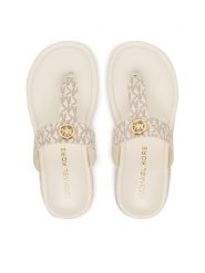 MICHAEL Michael Kors Japonki Koya Flip Flap 40R6KOFA2B Écru. Białe klapki damskie MICHAEL Michael Kors, bez wzorów, ze skóry, bez obcasa. Za 479.99 zł.