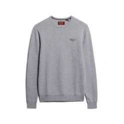 Sweter slim z okrągłym dekoltem Superdry Essential. Szare swetry męskie Superdry., na zimę, m, bez wzorów, bez kołnierzyka. Za 284.00 zł.
