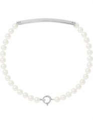Pearl Addict Bransoletka "Love Gourmette" z perłami w kolorze białym rozmiar: onesize. Białe bransoletki damskie Pearl Addict, srebrne. Za 197.63 zł.