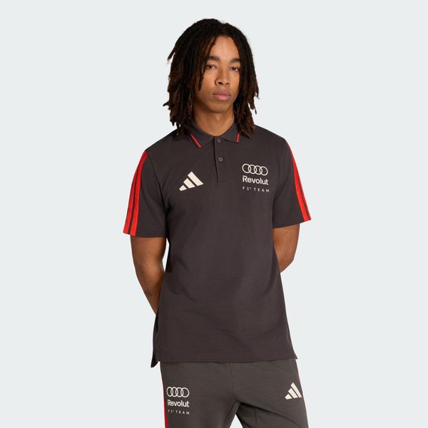 KOSZULKA POLO AUDI REVOLUT F1 TEAM DNA. Czarne koszulki polo męskie Adidas, l, bez wzorów, z bawełny, bez ramiączek. Za 219.00 zł.