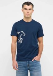Męski T-Shirt Mustang Style Austin Dress Blues 1016493 5334. T-shirty męskie Mustang, m, bez wzorów, bez kołnierzyka. Za 79.99 zł.