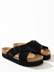 Sunbay Klapki "Iris" w kolorze czarnym rozmiar: 40. Czarne klapki damskie Sunbay, bez wzorów, bez obcasa, na platformie. Za 78.28 zł.