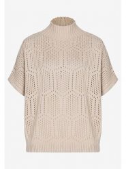 More & More Sweter w kolorze beżowym rozmiar: 44. Brązowe golfy damskie MORE & MORE, bez wzorów, bez ramiączek. Za 127.35 zł.