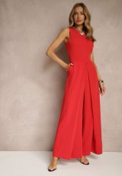 Czerwony Kombinezon Bez Rękawów z Nogawkami Wide Leg Noreldi. Czerwone kombinezony damskie Renee, m, bez wzorów, eleganckie, bez kołnierzyka, bez ramiączek. Za 109.99 zł.