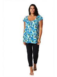 Aller Simplement Koszulka w kolorze niebiesko-białym rozmiar: 42/44. Białe bluzki damskie Aller Simplement, bez wzorów, z wiskozy, bez kołnierzyka. Za 92.64 zł.