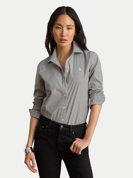 LAUREN RALPH LAUREN Koszula Jamelko 200859048002 Czarny Regular Fit. Czarne koszule damskie Lauren Ralph Lauren, xs, bez wzorów, z bawełny, bez kołnierzyka, bez ramiączek. Za 689.99 zł.