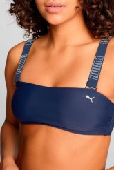 Góra od bikini Bandeau granatowa. Niebieskie bikini damskie Puma, bez wzorów. Za 177.90 zł.