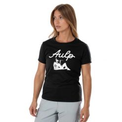 T-shirt damski dopasowany okrągły dekolt BANNE z ekologicznych materiałów. Brązowe t-shirty damskie Aulp, l, bez wzorów, z bawełny, bez kołnierzyka. Za 179.99 zł.