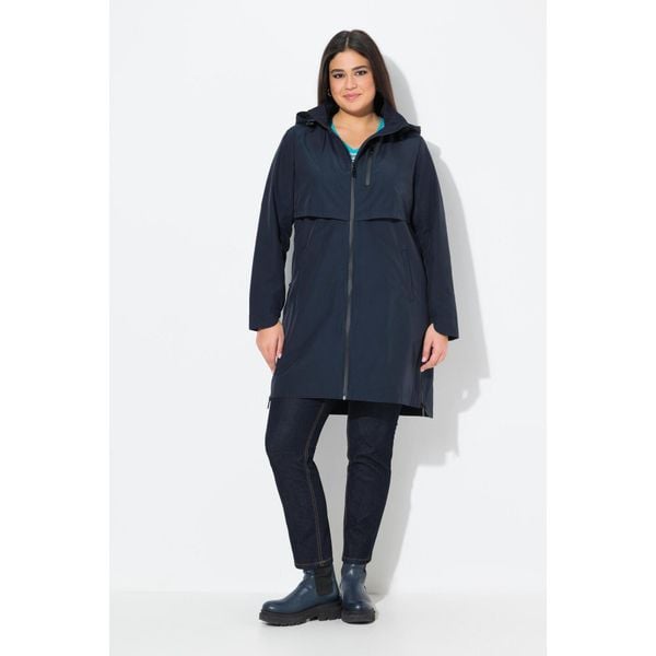 Damskie parka boczne rozcięcia na zamek kaptur kieszenie na zamek. Niebieskie parki damskie Ulla Popken, plus size, bez wzorów, z bawełny. Za 799.99 zł.