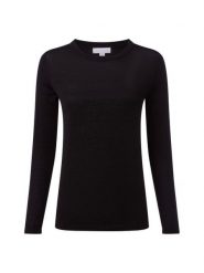 Brookshire Sweter z dzianiny merino Kobiety Wełna czarny, XXL. Czarne swetry klasyczne damskie brookshire, xxl, z dzianiny, bez kołnierzyka. Za 249.95 zł.