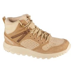 Buty Merrell Wildwood Mid Leather Wp J038298 beżowy. Brązowe buty sportowe na co dzień damskie bez wzorów, z gumy. Za 687.35 zł.