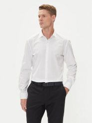 HUGO Koszula Koey 50544922 Biały Slim Fit. Białe koszule męskie Hugo, m, bez wzorów, z bawełny, bez kołnierzyka, bez ramiączek. Za 319.99 zł.