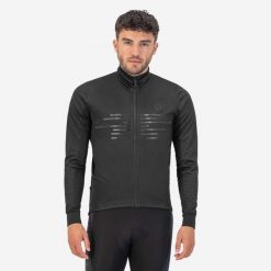 Kurtka rowerowa męska Rogelli Radius. Czarne kurtki treningowe męskie Rogelli, l, bez wzorów, rowerowe. W wyprzedaży za 345.00 zł.