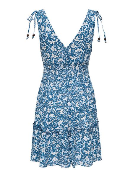 ONLY Sukienka letnia Fernanda 15373070 Niebieski Regular Fit. Niebieskie sukienki damskie Only, na lato, s, bez wzorów, z wiskozy, bez kołnierzyka, bez ramiączek. Za 159.99 zł.