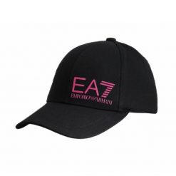 Czapka z daszkiem EA7 Emporio Armani bejsbolówka. Czarne czapki męskie EMPORIO ARMANI CONNECTED, bez wzorów. Za 229.00 zł.