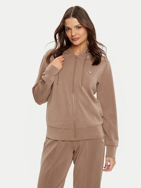 Guess Bluza V4YQ06 KCAY2 Brązowy Regular Fit. Brązowe bluzy bez kaptura damskie Guess, xs, z syntetyku. Za 229.99 zł.