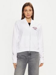 Guess Jeans Bluza W5RQ22 K68I4 Biały Regular Fit. Białe bluzy bez kaptura damskie Guess Jeans, l, z bawełny. Za 209.99 zł.