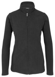 Bluza rozpinana z polaru ze stójką. Czarne bluzy bez kaptura damskie bonprix, z polaru. Za 99.99 zł.